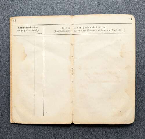 Rare German Military Pass dated October 1872