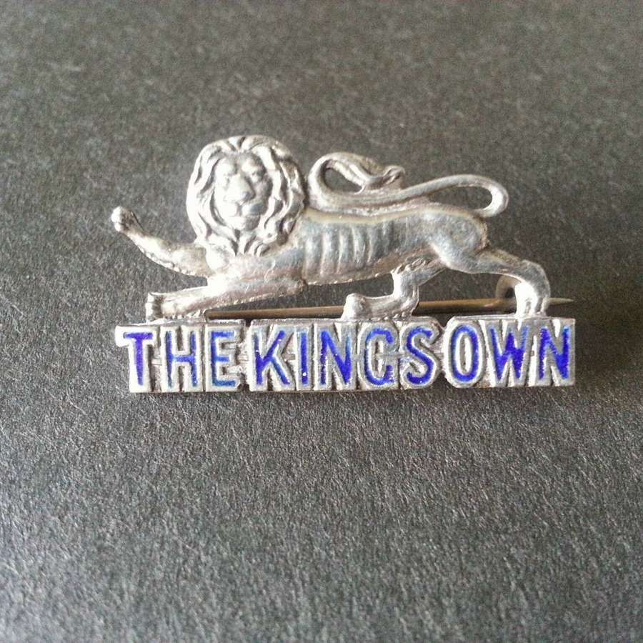 The Kings Own Regiment Solid Silver Sweetheart Brooch