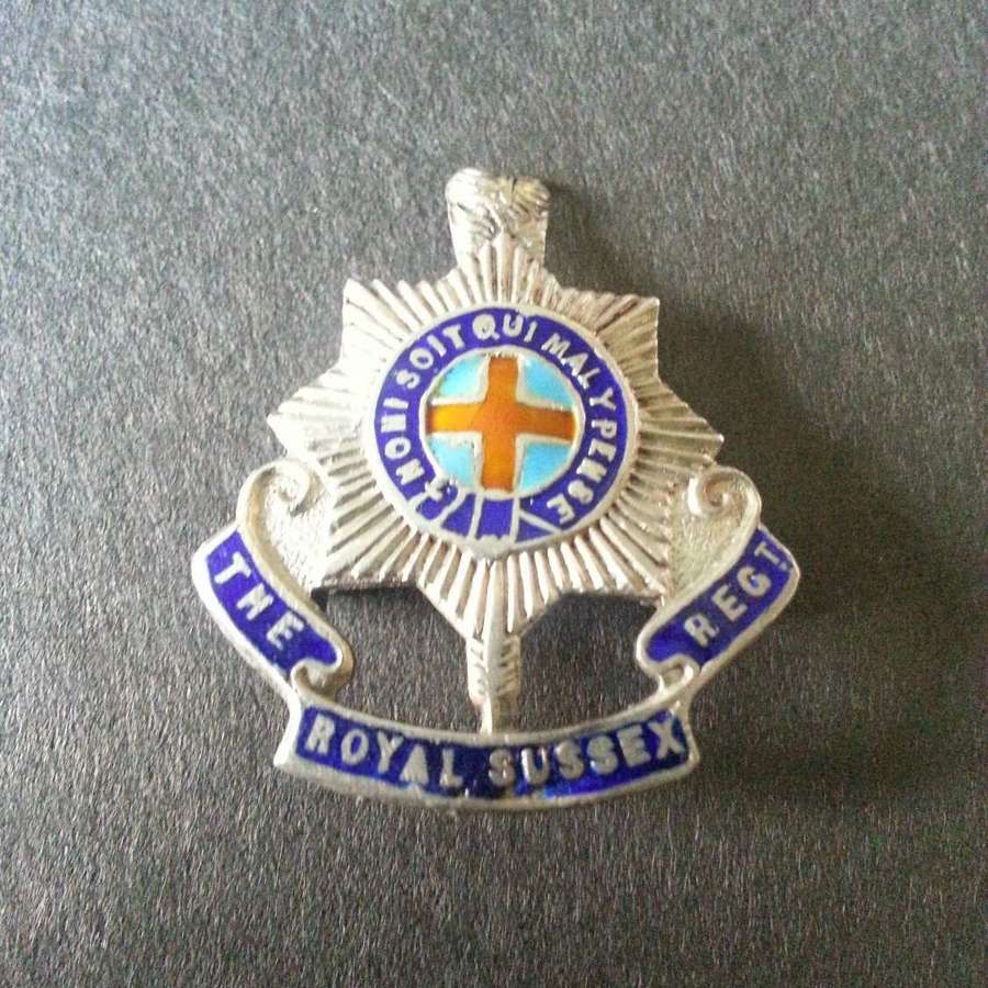 The Royal Sussex Regiment Silver Sweetheart Brooch