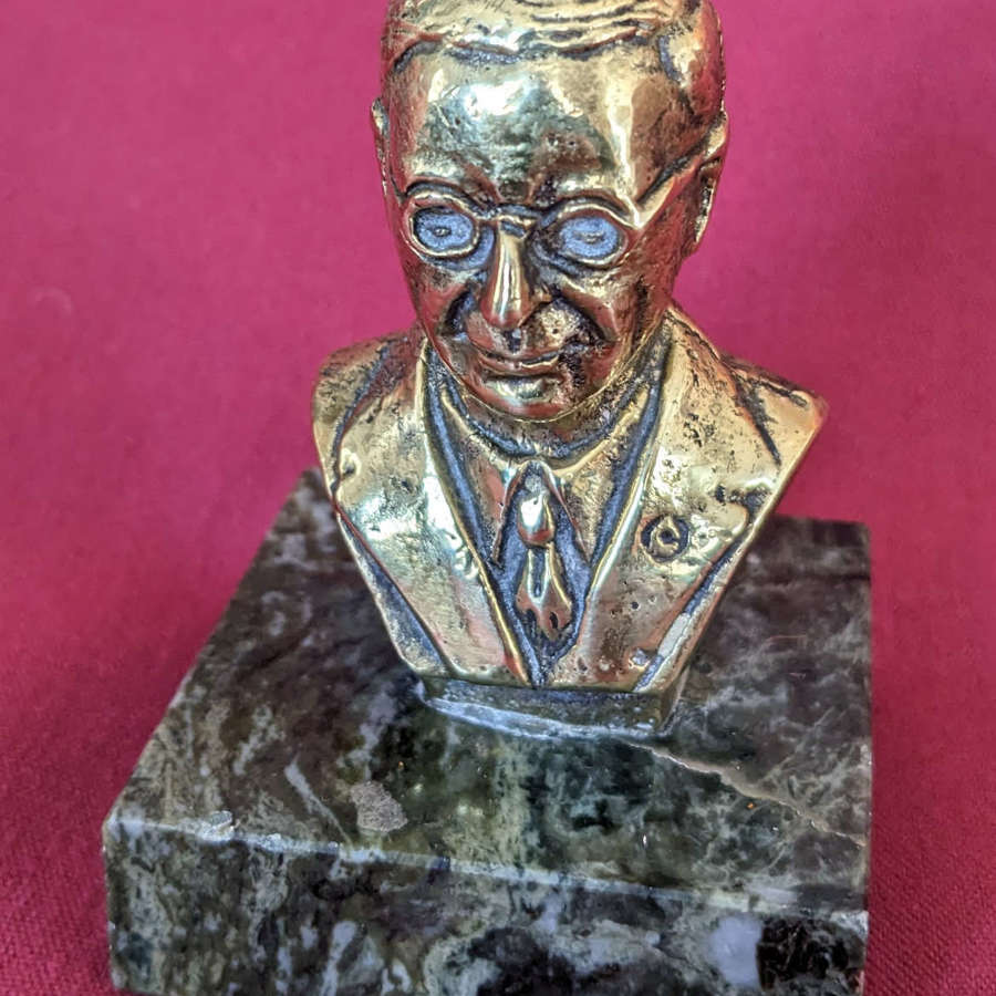 Early 20th Century Cast brass Bust of Éamon de Valera Irish Statesman