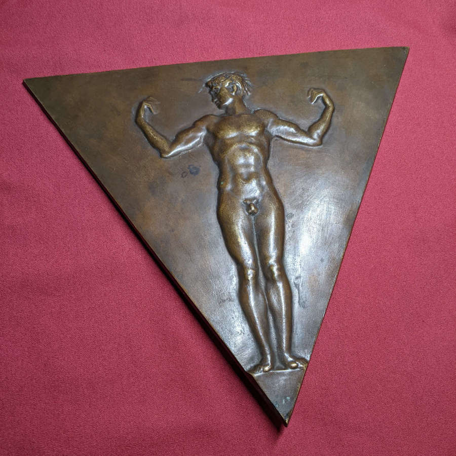 Large Impressive Early 20th Century Bronze Germanic Aryan Plaque