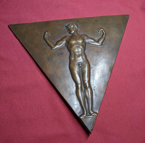 Large Impressive Early 20th Century Bronze Germanic Aryan Plaque