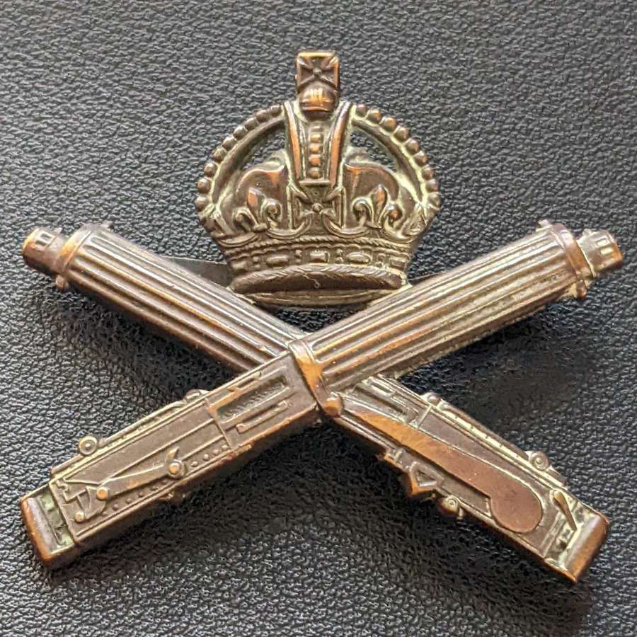 WWI M.G.C. Officers Bronze Visor Cap Insignia