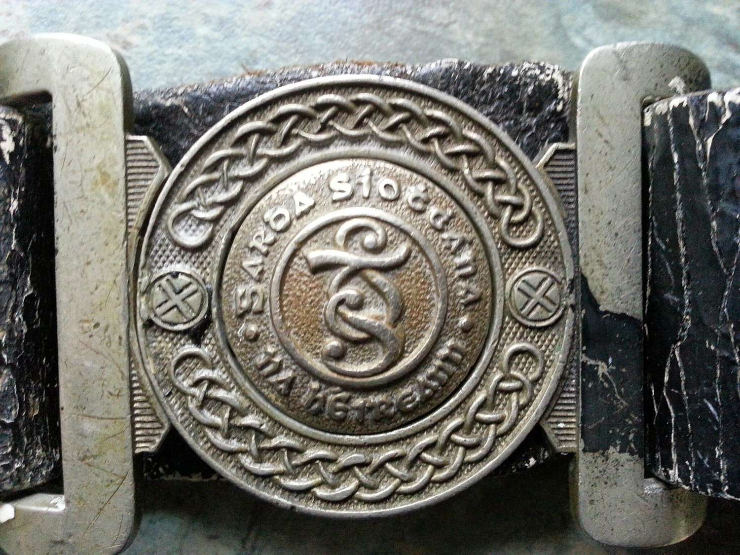 Early Garda Siochana Belt Buckle and leather Belt