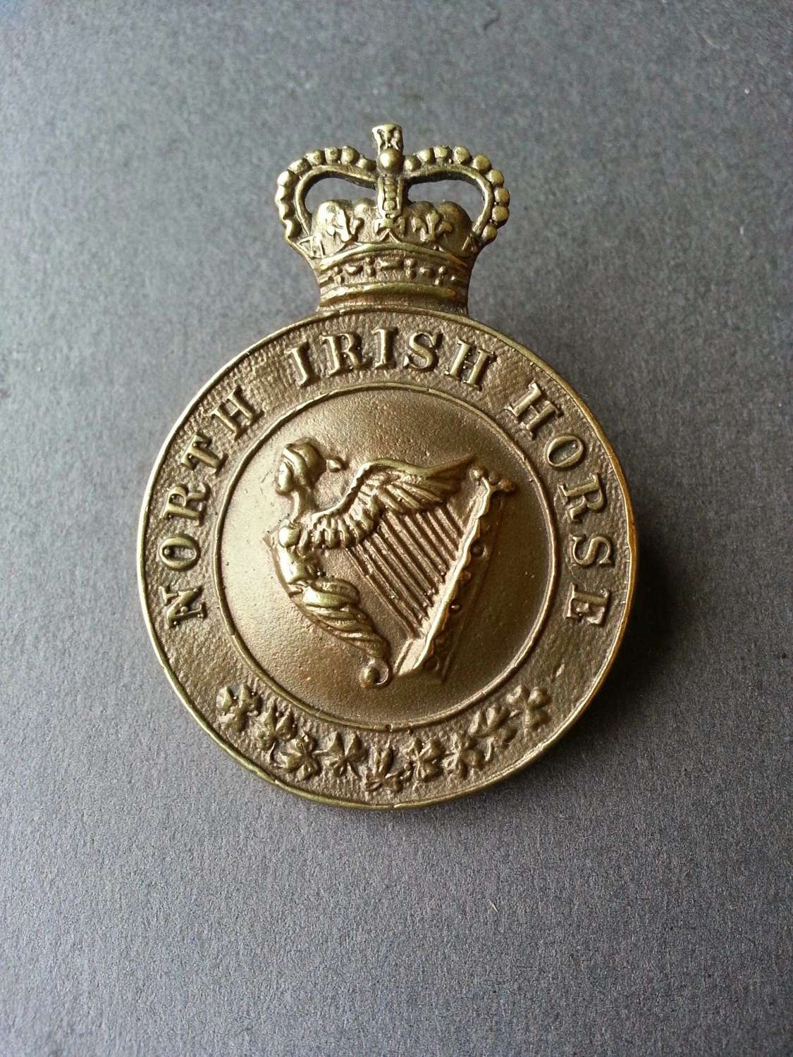 Brass North Irish Horse Cap Badge