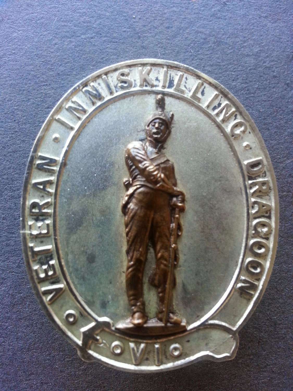 Solid Silver VI Inniskilling Dragoons Veterans Membership Badge