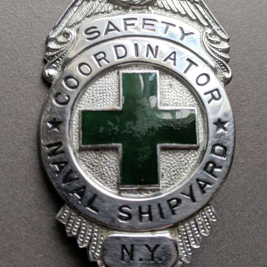 WWII Period Safety Coordinator Naval Shipyard N.Y. Shield