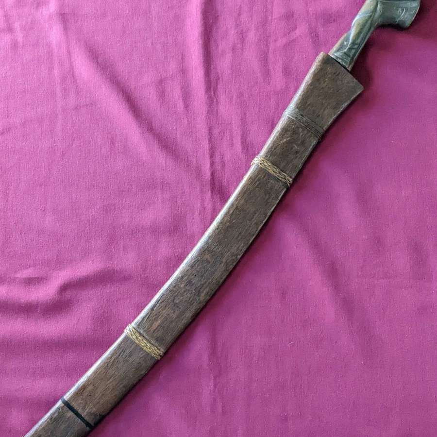 19th/20th Century North African Tribal Machete with Ornate Pommel