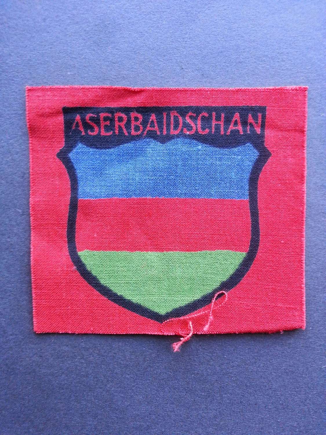 WWII Aserbaidschan Arm Shield Insignia ( Screen Printed Type )