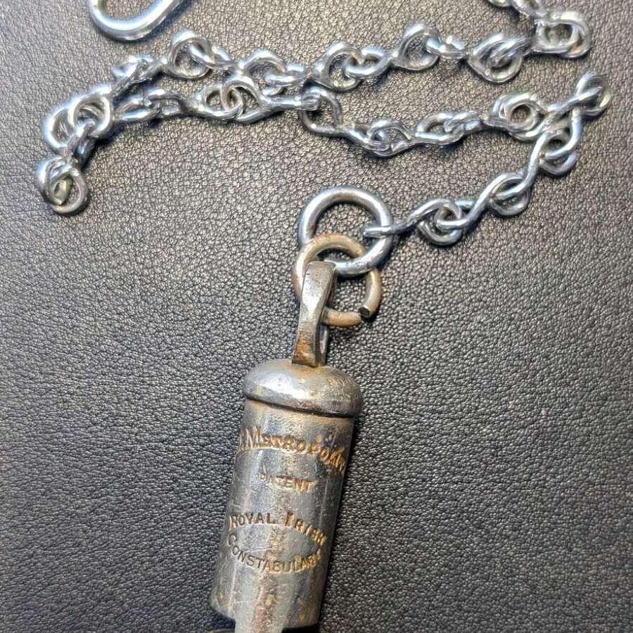 Royal Irish Constabulary Service Whistle &  Chromed Chain