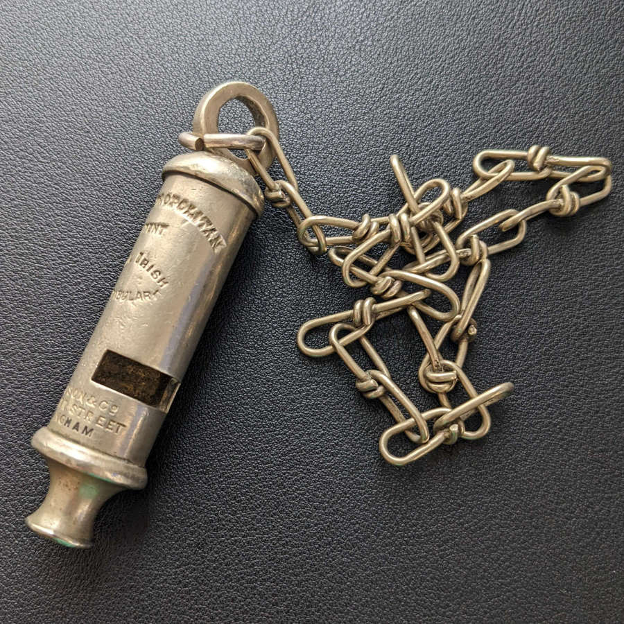 Royal Irish Constabulary Service Whistle & Part Chain Second Variant