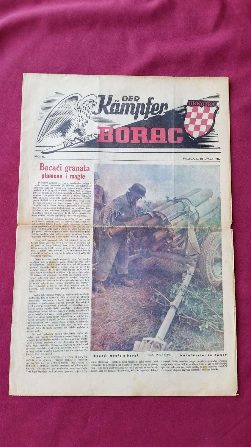 Croatian Legion Volunteers Newspaper Der Kampter Borac 