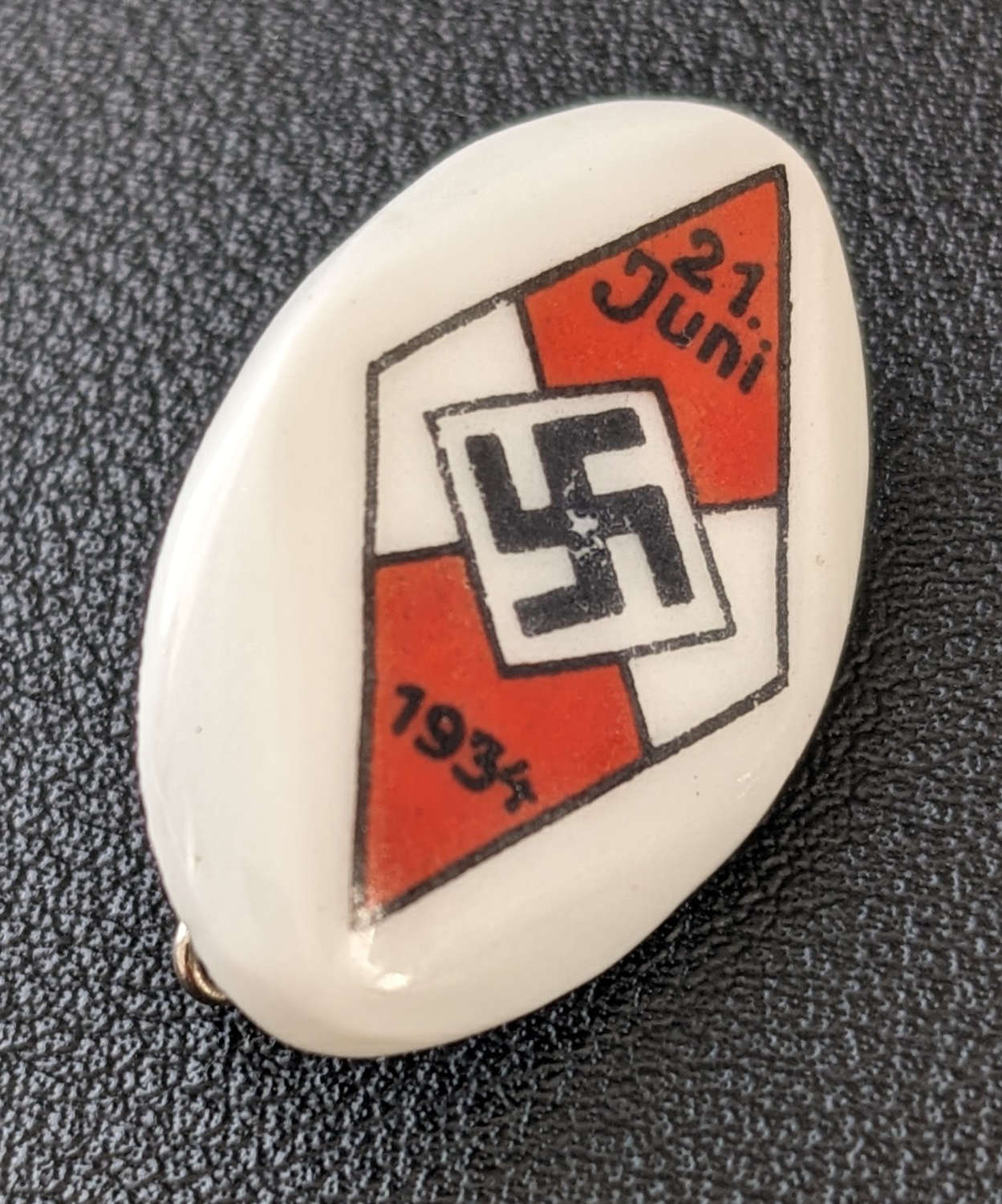 Ceramic Hitler Youth Day Badge 21st Juni 1934