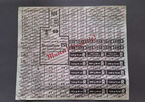 WWII German Ration Sheet 1944