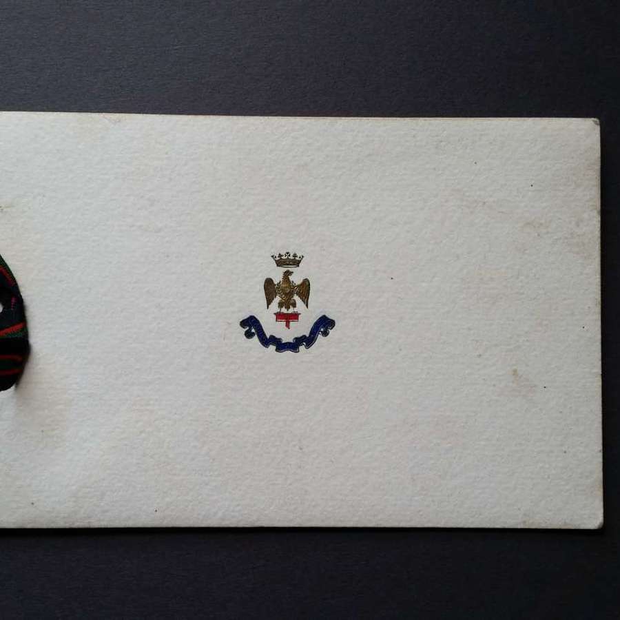 Royal Irish Fusiliers Christmas Card 1929