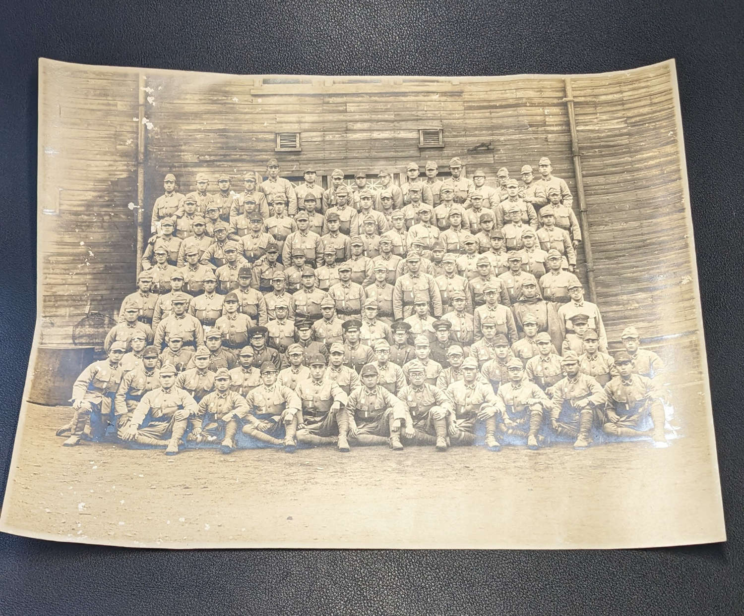 Large WWII Japanese Military Unit Formal Photograph