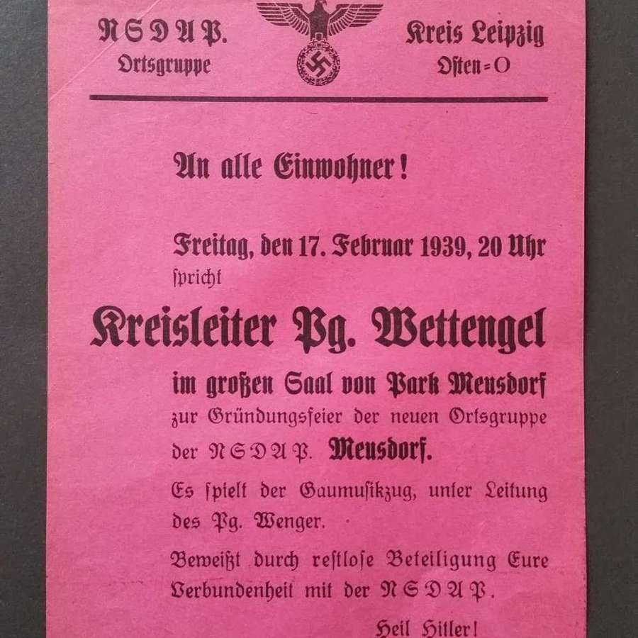 NSDAP District Handout Kreig Liepzig