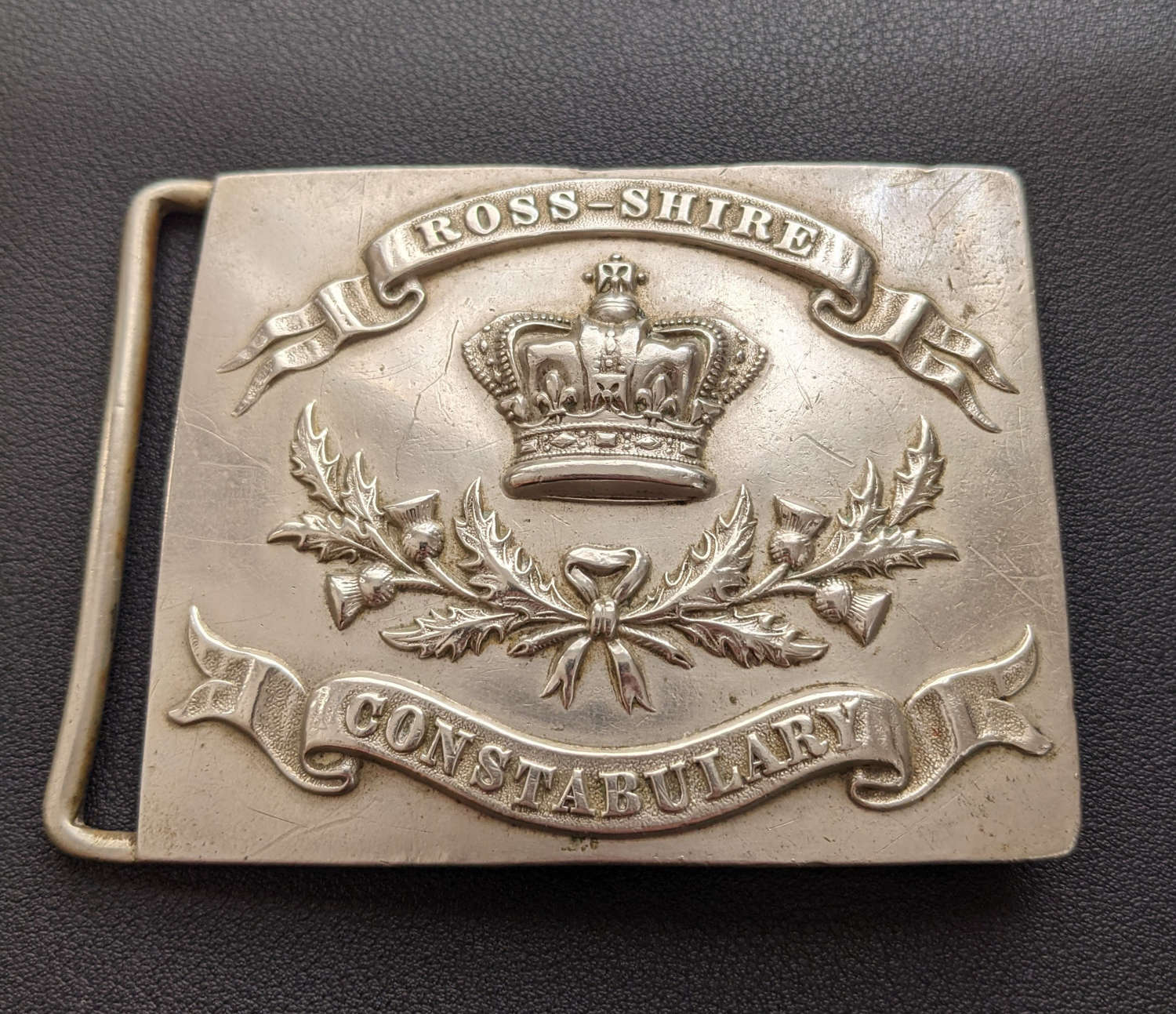 Rare Mid Victorian Ross-Shire Constabulary Belt Buckle/Cross Belt