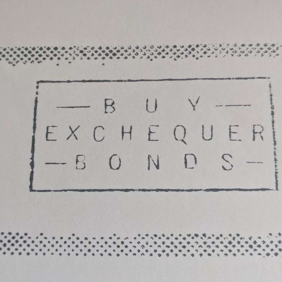 WWI Propaganda Printing/Franking Cylinder "BUY EXCHEQUER BONDS".