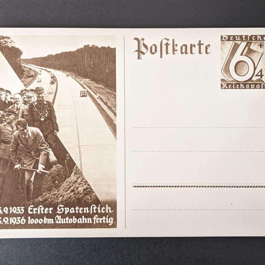 Reich NSDAP 1000km Autobahn Postcard