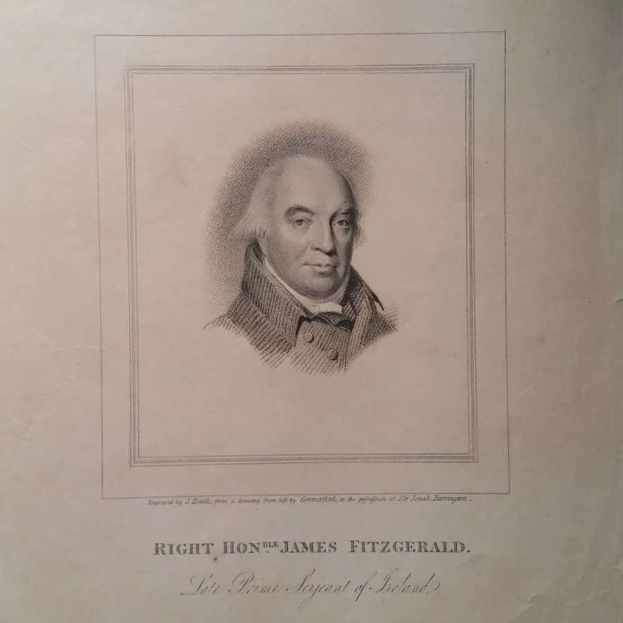 Period Engraving of The Right Honble James Fitzgerald Prime Sergeant of Ireland
