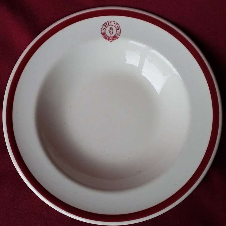 Early 20th Century Ulster Club Soup Bowl