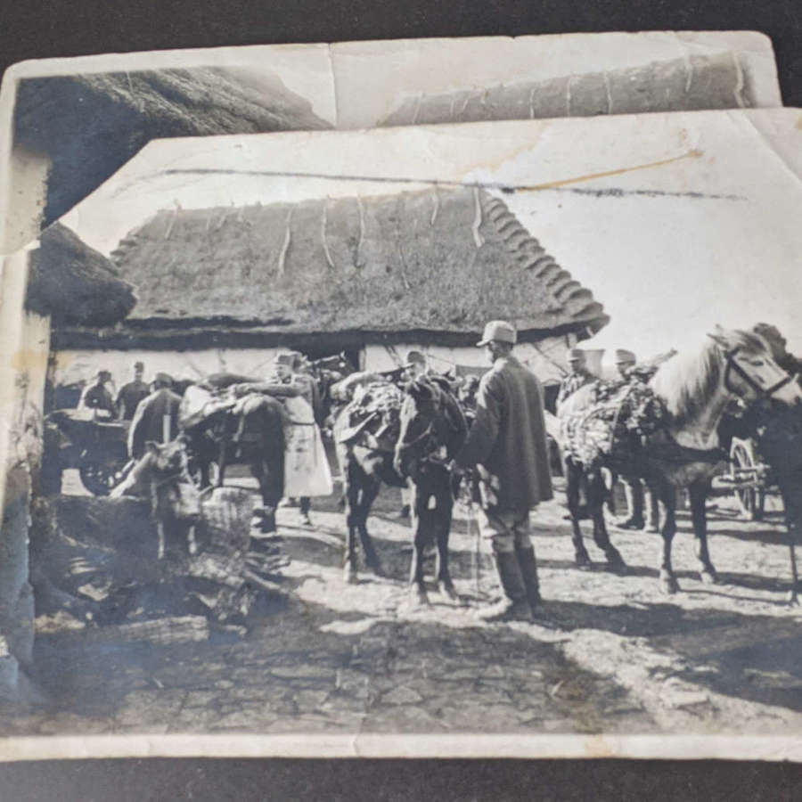 Two Rare Austro-Hungarian WWI Food Station Photographs