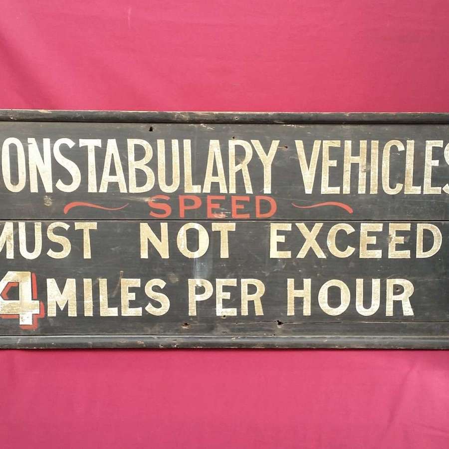 Royal Irish Constabulary Dublin Vehicle Depot Speed Restriction Sign