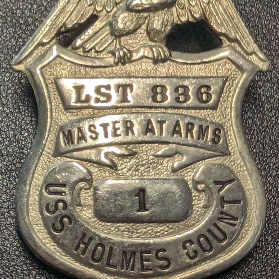 WWII Period Master at Arms USS Holmes County LST 836 Shield