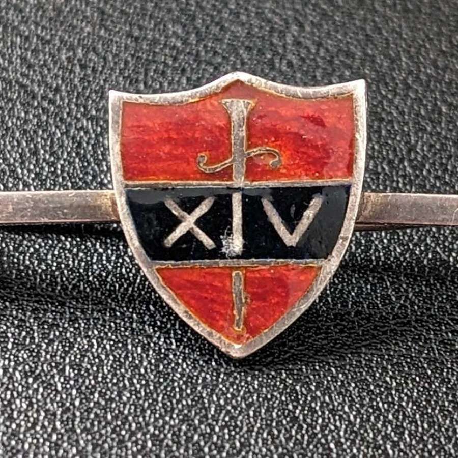 WWII Silver 14th British Army Division Sweetheart Brooch