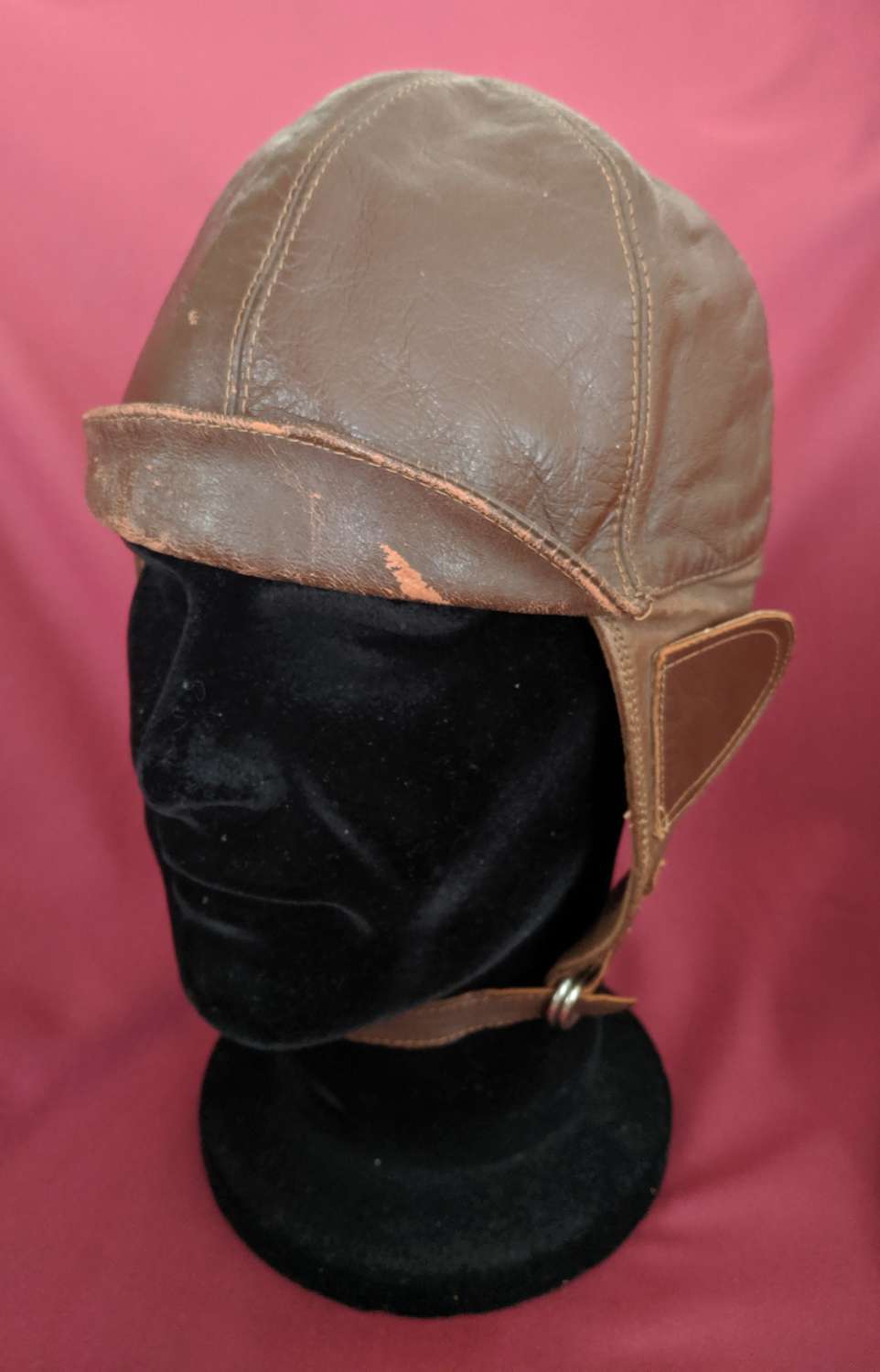Early 20th Century German Aviation/Driving Leather Helmet