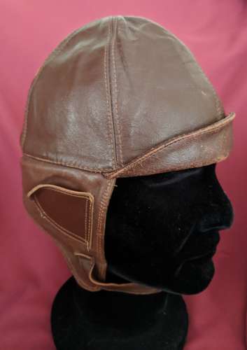 Early 20th Century German Aviation/Driving Leather Helmet