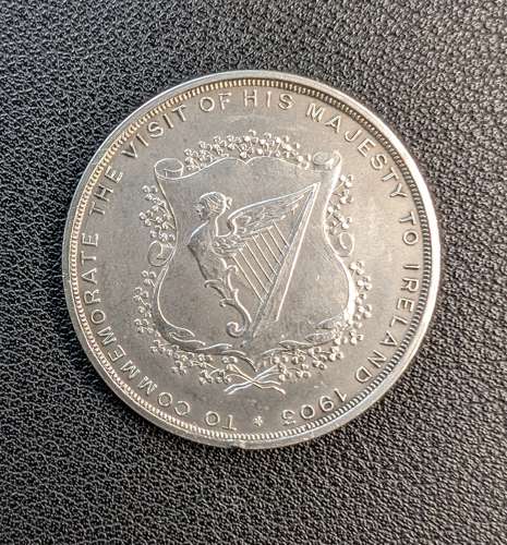 Edward VII and Queen Alexandra Visit to Ireland Silver Medallion 1903