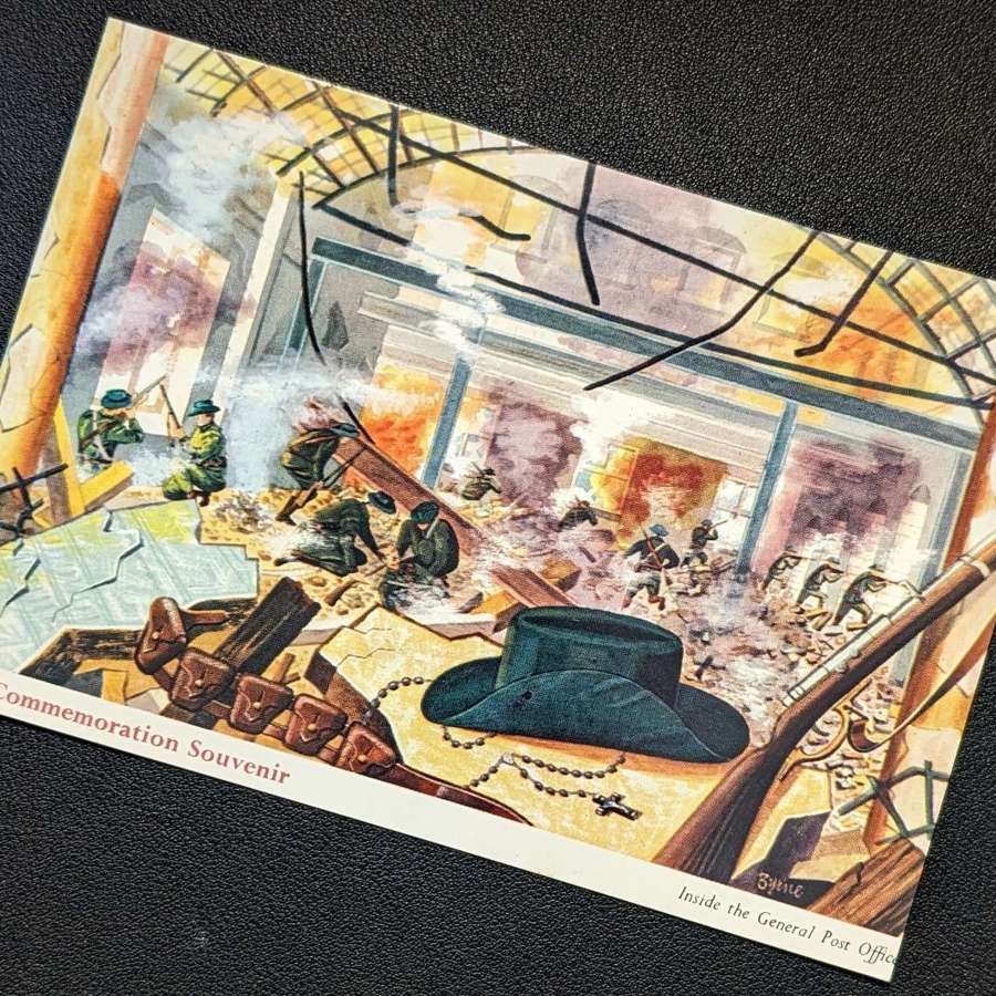 1916-1966 Commemoration Souvenir Postcard "Inside The GPO"