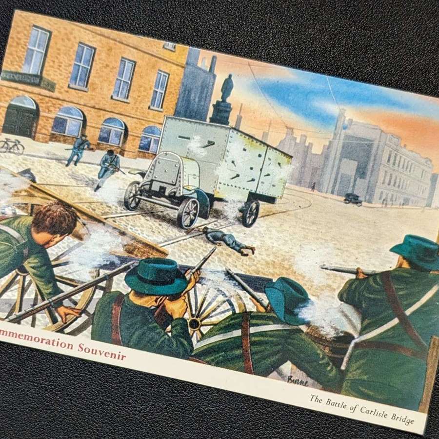 1916-1966 Commemoration Souvenir Postcard "The Battle of Carlisle Brid