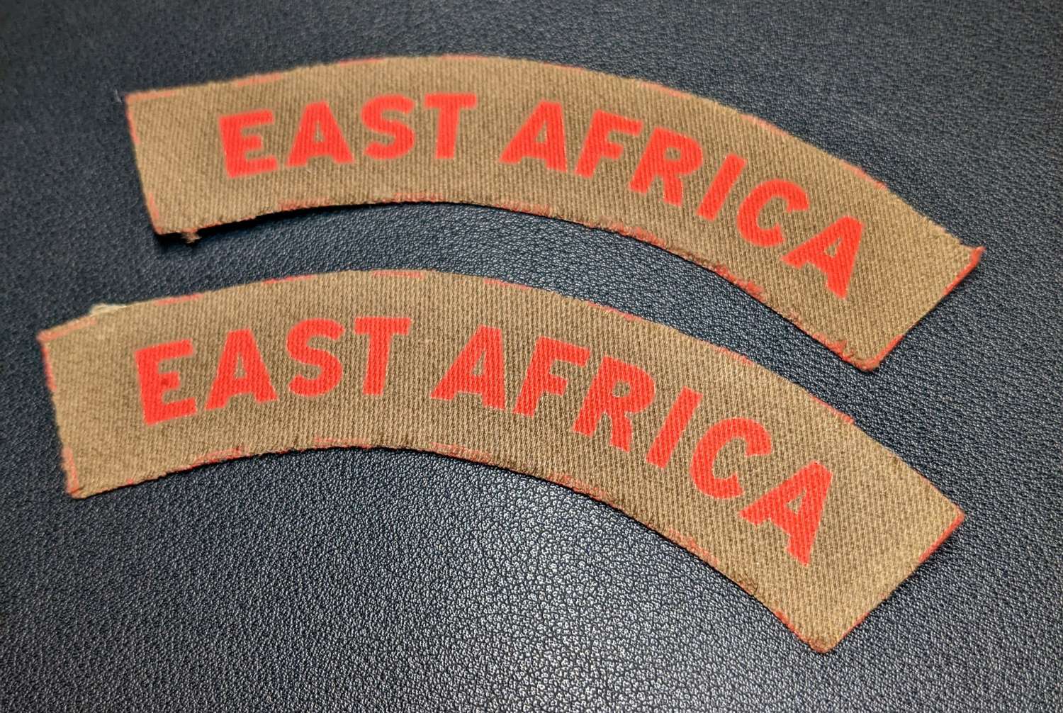 WWII East Africa Screen Printed British Shoulder Titles