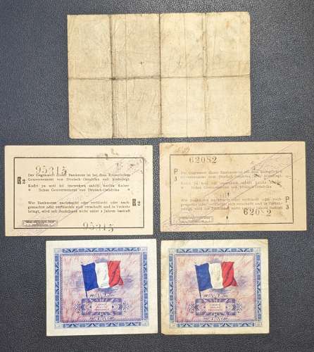Mixed WWI/WWII German Occupation Notes