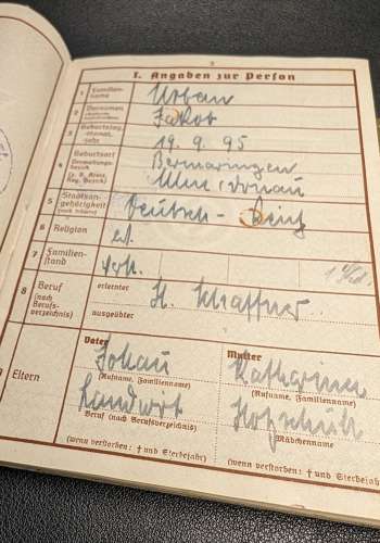 WWI/WWII German ID & Medal Grouping