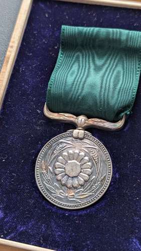 Cased Japanese Silver Shinto Priest 3rd Class Merit Medal