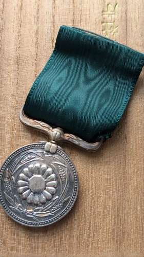 Cased Japanese Silver Shinto Priest 3rd Class Merit Medal