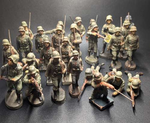 Third Reich Elastonlin Wehrmacht Toy Soldiers 1930's.