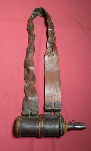Crimean War Period British Military Shot Flask & Hanging Strap