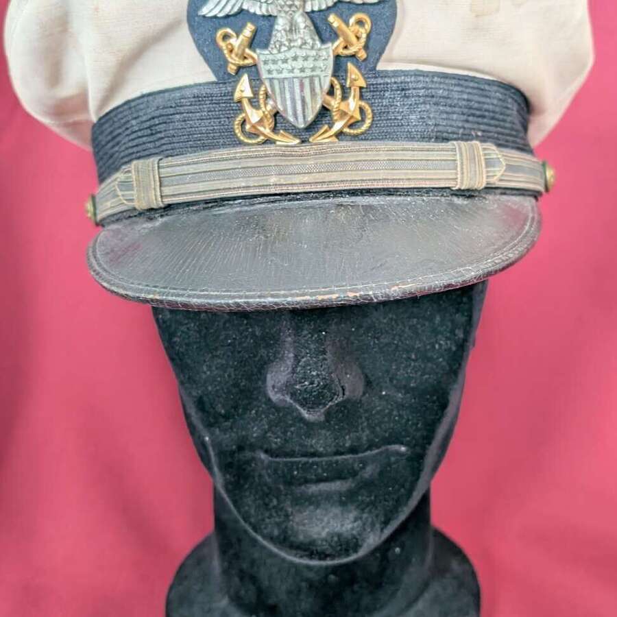 Named WWII US Navy Officers Service Cap
