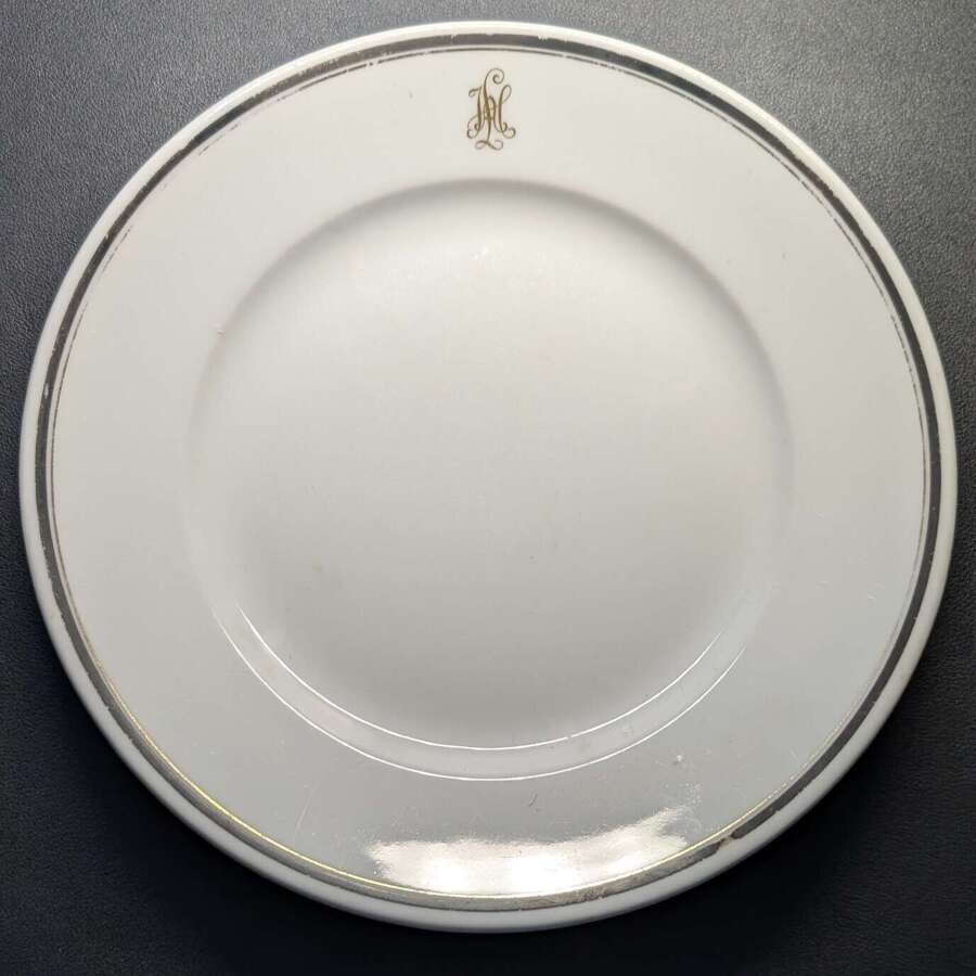 Third Reich KPM Main Course Ceramic Plate With Gold Leaf Logo