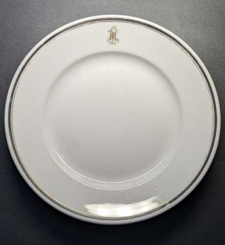 Third Reich KPM Main Course Ceramic Plate With Gold Leaf Logo