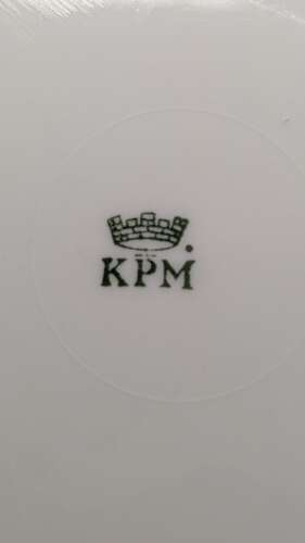 Third Reich KPM Main Course Ceramic Plate With Gold Leaf Logo