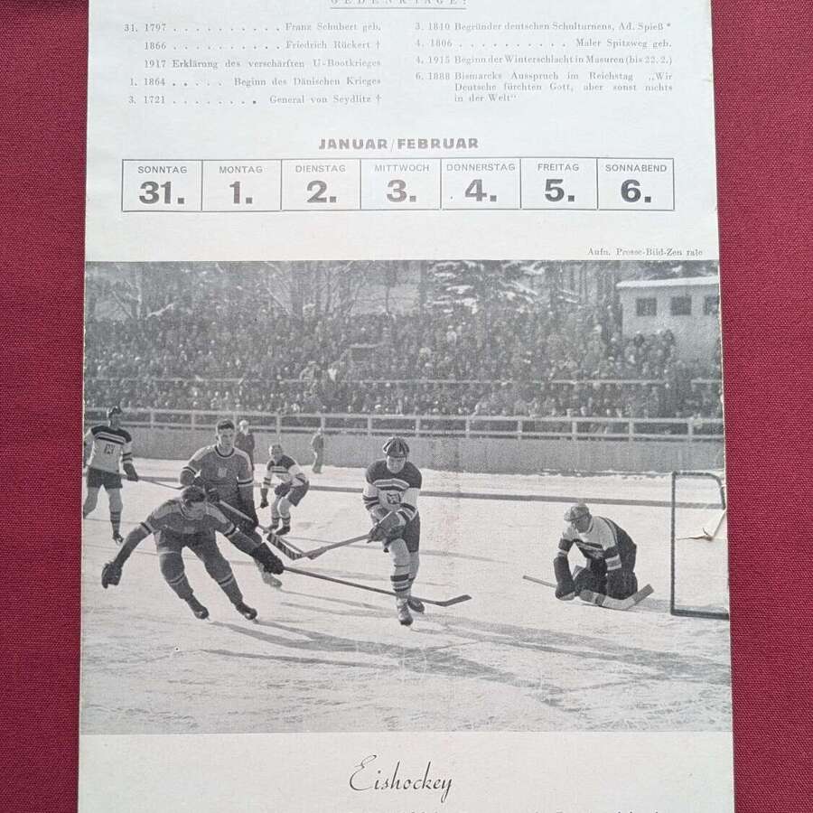 1936  German Reich Winter Olympic Calendar