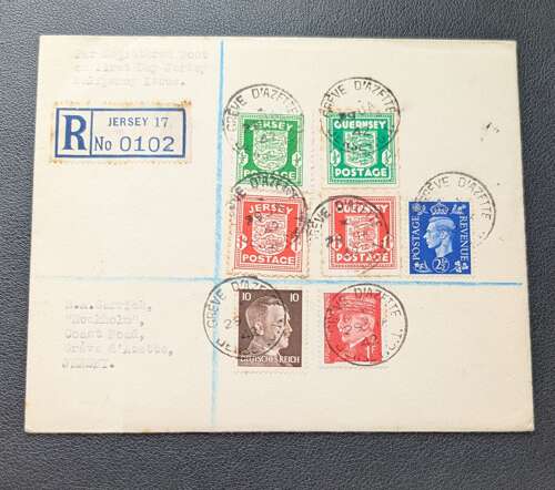 Jersey German Occupation Sealed Envelope & Letter